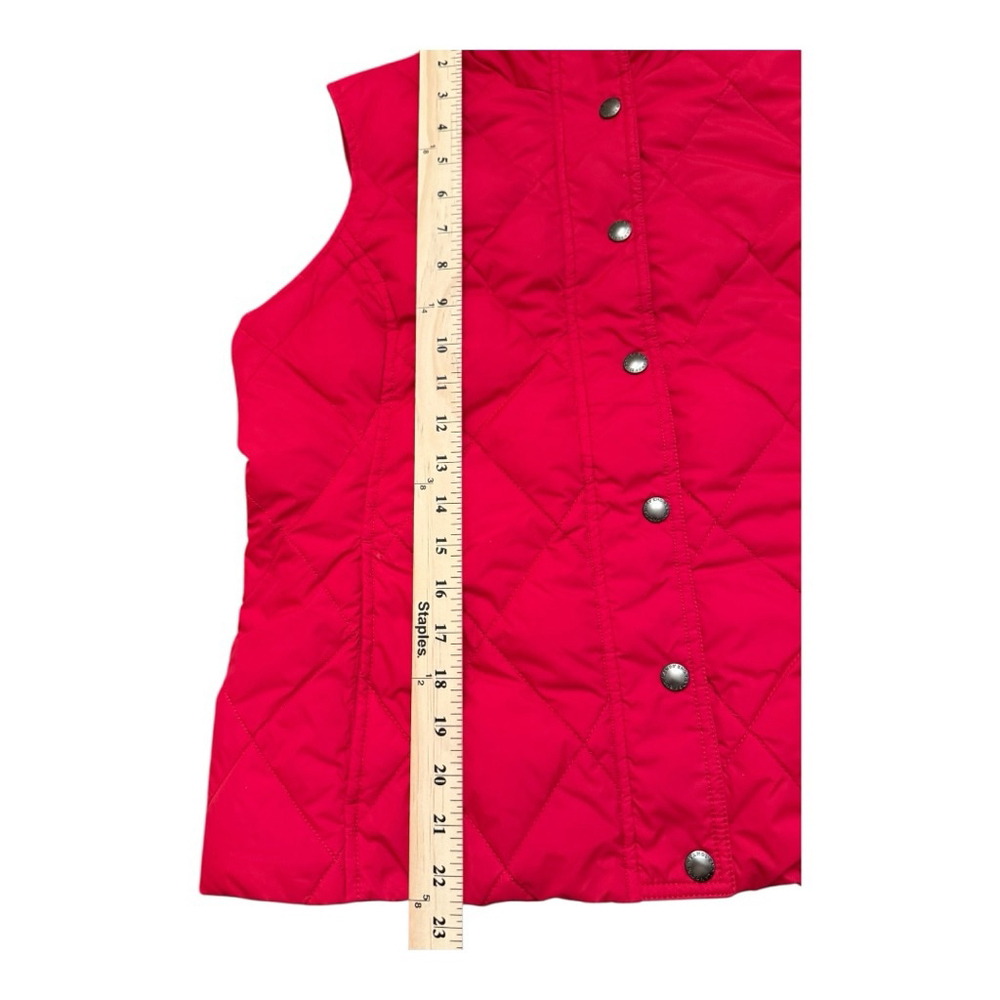 Lands' End Women's Red Quilted Puffer Vest MP 10 / 12 Snap Front - Picture 9 of 9